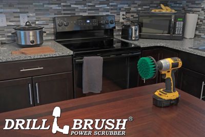 Image showing 5 th Drillbrush Kitchen Cooktop Cleaning Brush, Griddle, Oven, Cast Iron Skillet, Grout Cleaner, Backsplash, 4IN-S-G-QC-DB
