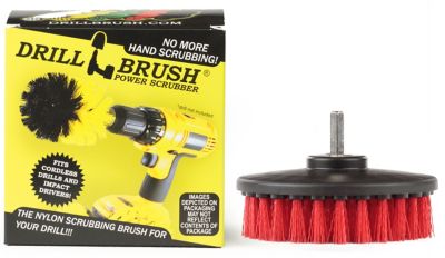 Drillbrush Red Drill Brush Heavy Duty Cleaning Brush with Stiff Bristles, 5IN-S-R-H-DB