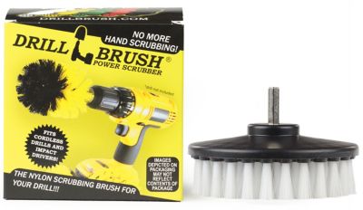 Drillbrush Softer Bristle Flat Scrub Brush, Interior Auto Cleaning, Wheel Cleaning, Glass, 5IN-S-W-H-DB