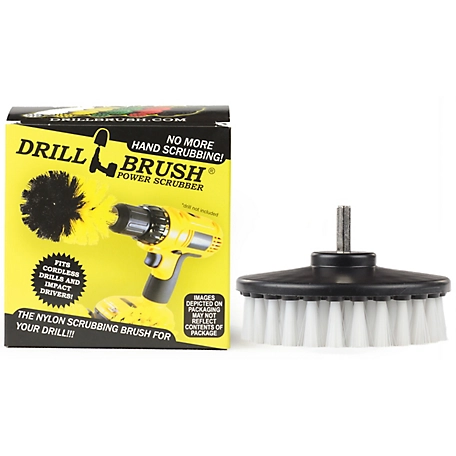 Drillbrush Softer Bristle Flat Scrub Brush, Interior Auto Cleaning, Wheel Cleaning, Glass, 5IN-S-W-H-DB