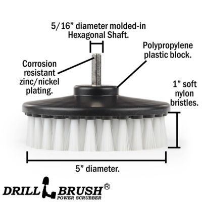 Image showing  Softer Bristle Flat Scrub Brush, Interior Auto Cleaning, Wheel Cleaning, Glass, 5IN-S-W-H-DB