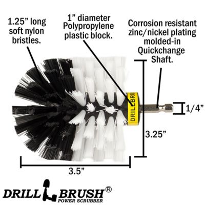 Image showing  Wheel Brush, Soft Original Drill Brush Power Scrubber, Car, Truck, Motorcycle, Boat, Jet-Ski, Detail Brush, O-W-QC-DB