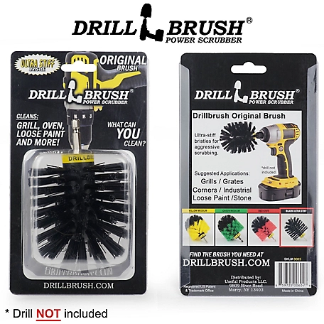 Drillbrush Ultra Stiff Scrub Brush, Grill Ckeaning Brush, BBQ, Concrete Cleaner, BBQ Smoker Cleaning, O-K-QC-DB