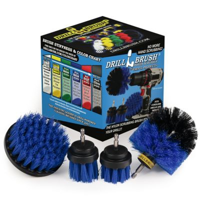 Drillbrush 4 Piece Spin Brush Kit for Boat, Kayak, & Watercraft, Yacht, Canoe, Jet Ski, Pontoon, Hull & Deck, B-42OS-2L-QC-DB