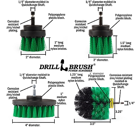 Drillbrush Cast Iron Skillet Cleaning Brush, Pots & Pans, Griddle, Countertop, Cutting Board, Butcher Block, Stove, O-G-5X-QC-DB