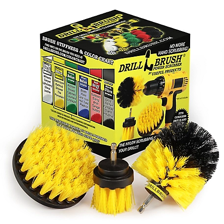 Drillbrush 3 pc. Bath Tub Scrubbing Kit, Toilet Cleaner, Grout Brush, Shower Cleaner, Tile Cleaning Brush, Y-4OS-2L-QC-DB