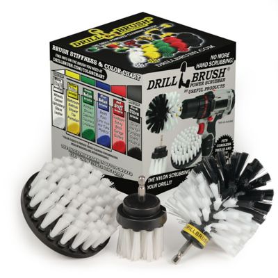 Drillbrush 3 pc. Glass Cleaner Kit, Carpet Cleaner, Rims & Wheels, Interior Car Cleaning, Upholstery, W-4OS-2L-QC-DB