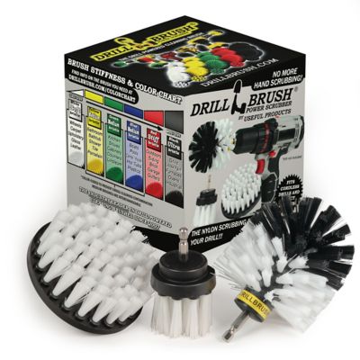 Drillbrush 3 Piece Glass Cleaner Kit, Carpet Cleaner, Rims & Wheels, Interior Car Cleaning, Upholstery, W-4OS-2L-QC-DB