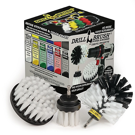 Drillbrush 3 pc. Glass Cleaner Kit, Carpet Cleaner, Rims & Wheels, Interior Car Cleaning, Upholstery, W-4OS-2L-QC-DB