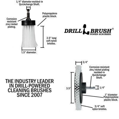 Image showing  3 Pack Power Scrubber Cleaning Brush, Car Detailing Kit, Crevices & Hard to Get to Areas, W-EES-1L-QC-DB