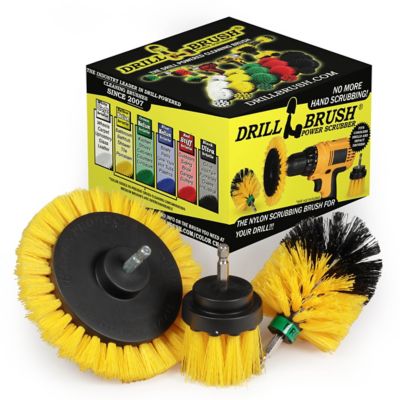 Drillbrush 3 Piece Bathroom Accessories Cleaning Set, Cleaning Tile & Grout, Shower Cleaning, Y-EMS-2L-QC-DB