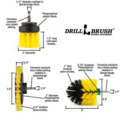 Image showing  3 Piece Bathroom Accessories Cleaning Set, Cleaning Tile & Grout, Shower Cleaning, Y-EMS-2L-QC-DB