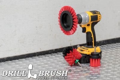 Image showing 5 th Drillbrush Stiff 3 pc. Outdoor Power Scrubber Brush Kit, Garden, Patio, & Deck Cleaning, Concrete, R-EMS-2L-QC-DB