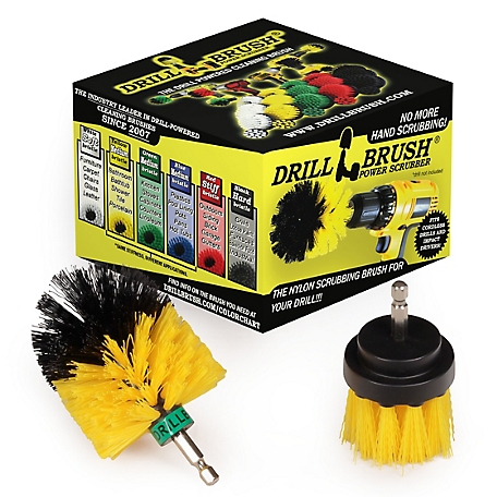 Drillbrush 2 pc. Medium Stiffness Cleaning Brush Kit for Tile, Grout, Shower, Bathtub, & General Purpose Scrubbing, Y-L-2M-QC-DB