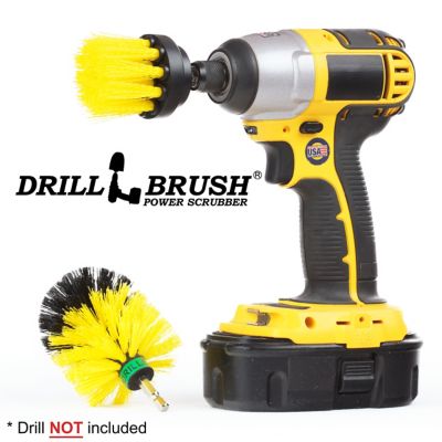 Image showing 5 th Drillbrush 2 Piece Medium Stiffness Cleaning Brush Kit for Tile, Grout, Shower, Bathtub, & General Purpose, Y-L-2M-QC-DB