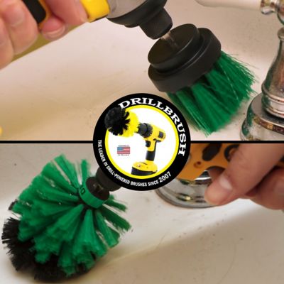 Image showing  2 Piece Medium Stiffness Cleaning Brush Kit, Kitchen, Cabine, Counter, Linoleum, & General Purpose Scrubbing