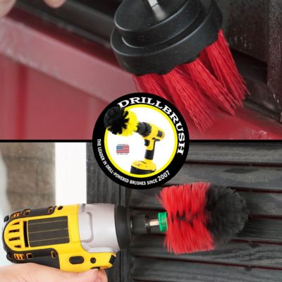 Image showing  2 Piece Stiff Bristle Cleaning Drillbrushes for Cleaning Siding, Brick, Stone, Fireplaces, Decks, Gutters, & More