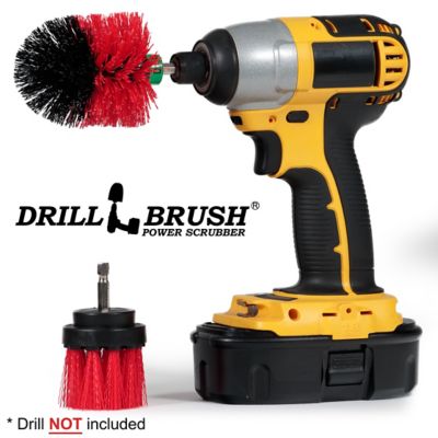Image showing  2 Piece Stiff Bristle Cleaning Drillbrushes for Cleaning Siding, Brick, Stone, Fireplaces, Decks, Gutters, & More