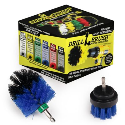 Drillbrush Pool Spin Brush Maintenance Set, Slide, Pond Liner, Hot Tub, Spa, Diving Board, Deck Brush, B-S-2M-QC-DB