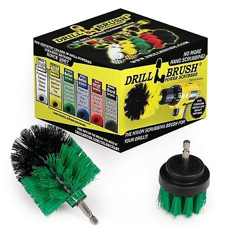 Drill Power Kitchen Scrub Brush Green Medium Stiffness Kit - Oven Cleaning  Drillbrush Attachment - Drill Scrubber Attachment for Dishes - Stove