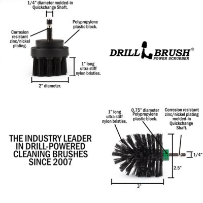 Image showing  Bbq Grill Cleaning 2 Piece Ultra Stiff Rotary Cleaning Drill Brushes, Lodge Fireplaces, Industrial Applications