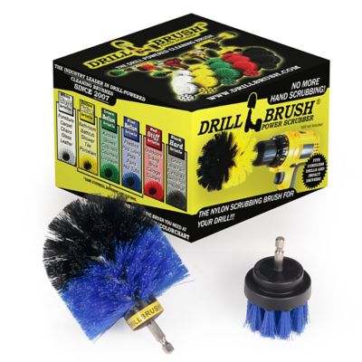 Drillbrush Hull Cleaner Brush Kit, Pond Scum, Oily Residue, Weeds, Barnacles, Oxidation, Fishing Boat, B-S-2O-QC-DB