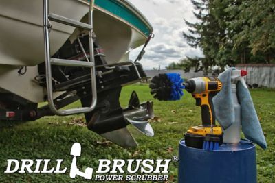 Image showing 5 th Drillbrush Hull Cleaner Brush Kit, Pond Scum, Oily Residue, Weeds, Barnacles, Oxidation, Fishing Boat, B-S-2O-QC-DB