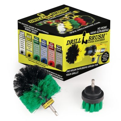 Drillbrush 2 Piece Medium Stiffness Rotary Cleaning Brushes, Oven, Cabinet, General Purpose Scrubbing, G-S-2O-QC-DB