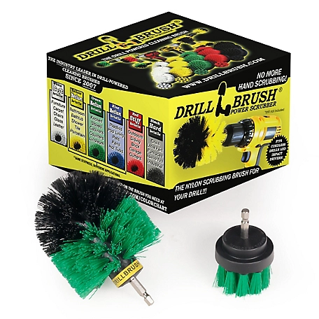 Drillbrush 2 pc. Medium Stiffness Rotary Cleaning Brushes, Oven, Cabinet, General Purpose Scrubbing, G-S-2O-QC-DB