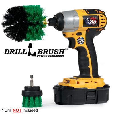 Image showing  2 Piece Medium Stiffness Rotary Cleaning Brushes, Oven, Cabinet, General Purpose Scrubbing, G-S-2O-QC-DB