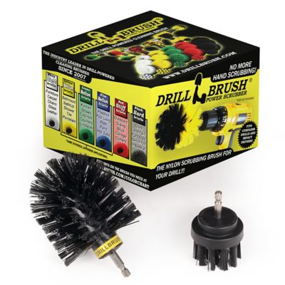 Drillbrush 2 Piece Ultra Stiff Cleaning Brushes, Grill Brush, Furnace Cleaning, Baked-On Food Remover, K-S-2O-QC-DB