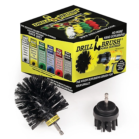Drillbrush 2 pc. Ultra Stiff Cleaning Brushes, Grill Brush, Furnace Cleaning, Baked-On Food Remover, K-S-2O-QC-DB