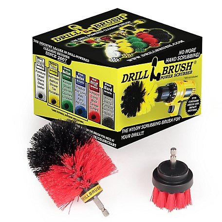 Drillbrush 2 pc. Stiff Bristle Cleaning Brushes for Cleaning Siding, Brick, Stone, Fireplaces, Decks, Gutters, & More