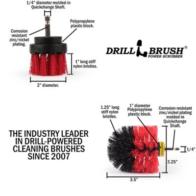 Image showing  2 pc. Stiff Bristle Cleaning Brushes for Cleaning Siding, Brick, Stone, Fireplaces, Decks, Gutters, & More