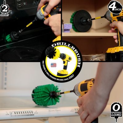Image showing  4 pc. Oven Cleaning Set, Kitchen Brushes with Long Reach Extender, G-S-42J-5X-QC-DB