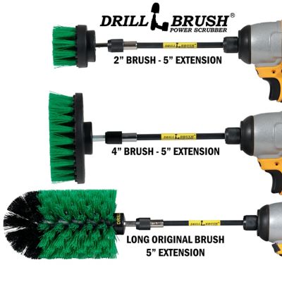 Image showing 6 th Drillbrush 4 pc. Oven Cleaning Set, Kitchen Brushes with Long Reach Extender, G-S-42J-5X-QC-DB