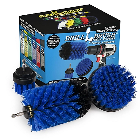 Drillbrush 3 pc. Boat Cleaning Kit, Pool Liner Cleaning Supplies, Pool Cleaning Tools, B-S-42J-QC-DB