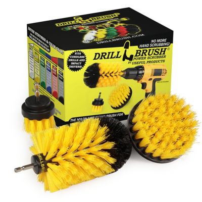 Drillbrush 3 Piece Bathroom Accessories Cleaning Set, Clean Tile & Grout, Shower Cleaning Supplies, Y-S-42J-QC-DB