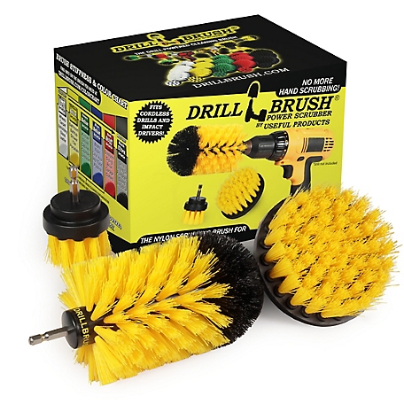 Drillbrush 3 Pc. Bathroom Accessories Cleaning Set, Clean Tile & Grout, Shower Cleaning Supplies, Y-S-42J-QC-DB