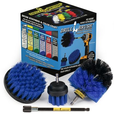 Drillbrush 4 Piece Marine Spin Brush Set, Kayak, Raft, Boat, Canoe, Inflatable, Fishing Boat, Pond Scum, B-S-42O-5X-QC-DB