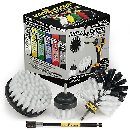 Drillbrush Detailing Power Brush Kit with Long-Reach Removable Extension, Auto Care Set, W-S-42O-5X-QC-DB