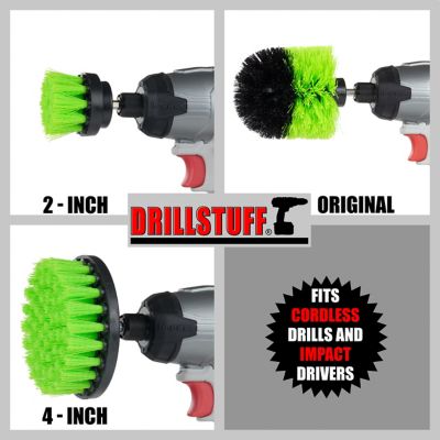 Image showing 6 th Drillstuff 3 pc. Kitchen Spin Brush Attachment Kit, Household Cleaners, Countertop, Stove, Oven, Sink, Trash, N-S-42O-QC-DS