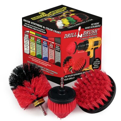 Drillbrush Wood Cleaner, Concrete Cleaner, Deck Brush, Brick Cleaner, Floor Scrub Brush, Stiff Bristle Brush for Cleaning