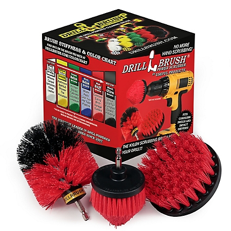 Drill Brush Power Scrubber by Useful Products - Wood Cleaner - Concrete Cleaner - Deck Brush - Rust Stain Remover - Brick Cleaner - Floor Scrub
