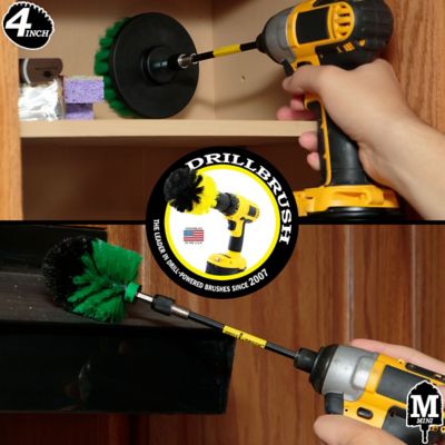 Image showing  Kitchen Accessories Spin Brush Kit with Extension, Dishes, Pots & Pans, Stove, Oven, Sink, Flooring, G-S-4M-5X-QC-DB