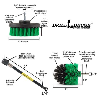 Image showing  Kitchen Accessories Spin Brush Kit with Extension, Dishes, Pots & Pans, Stove, Oven, Sink, Flooring, G-S-4M-5X-QC-DB