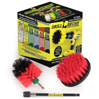 Drillbrush Deck Brush, Rust, Calcium, Hard Water Stains, Swimming Pools, Garden Fountains, Monuments, R-S-4M-5X-QC-DB