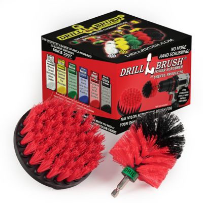 Drillbrush Outdoor Cleaning Supplies, Horse, Farm, Barn, Rubber Mat, Buckets, Concrete, Stone, Brick, R-S-4M-QC-DB