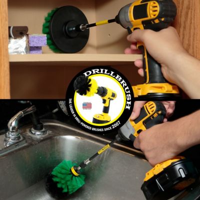 Image showing  Stove Cleaning Rotary Brush Kit with Extension, Pots & Pans, Cast Iron Skillet, Power Dish Washing Brushes