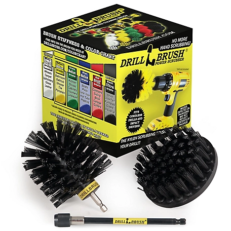 Drillbrush Ultra Stiff Scrub Brush Kit with Extension -Bbq Accessories Smoker, Grill Brush, Grease & Stain Remover